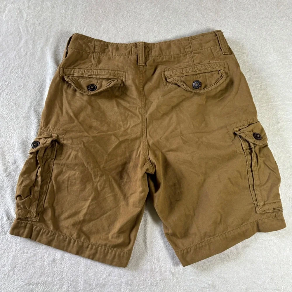 American Eagle Outfitters Mens Brown Cargo Shorts Size 30 Cotton Twill Outdoor